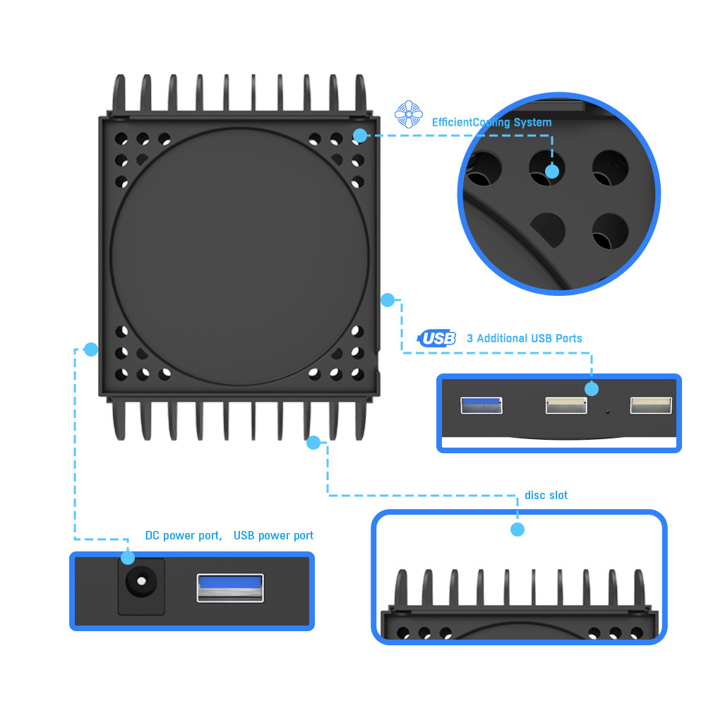 Multi-function Hub Cooling Base Plus Storage Rack - Image 4