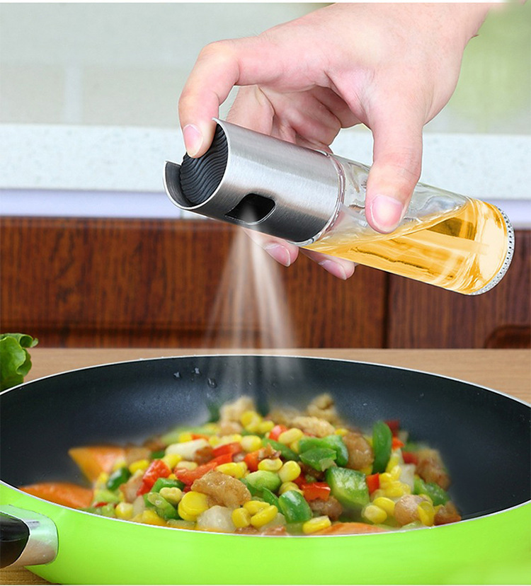 BBQ Healthy Kitchen Cooking Oil Vinegar Spray Bottle Push Type Oil Spray BottlePump Oil Tank Leakproof BBQ Sprayer BBQ Tools Kitchen Gadgets - Image 6