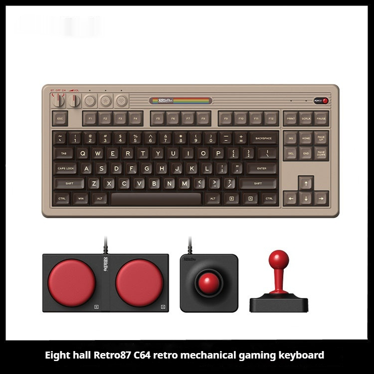 Retro Mechanical Gaming Keyboard Wireless Bluetooth With Rocker - Image 2